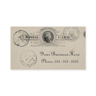 Vintage Inspired Beige Ink Postcard