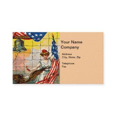 Vintage Lady, Eagle, Flag and Liberty Bell Mosiac