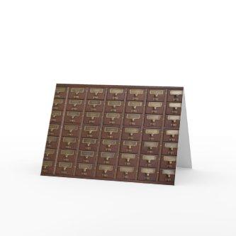 Vintage Library Card Catalog Drawers