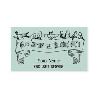 Vintage Line Art Birds Music Notes Customized
