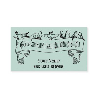 Vintage Line Art Birds Music Notes Customized