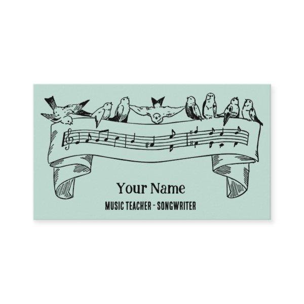 Vintage Line Art Birds Music Notes Customized