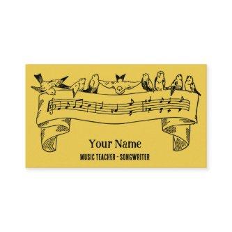 Vintage Line Art Birds Music Notes Customized