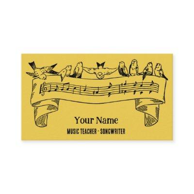 Vintage Line Art Birds Music Notes Customized