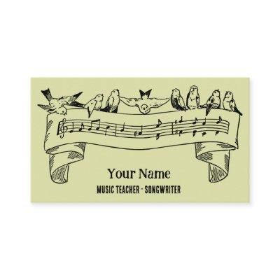 Vintage Line Art Birds Music Notes Customized