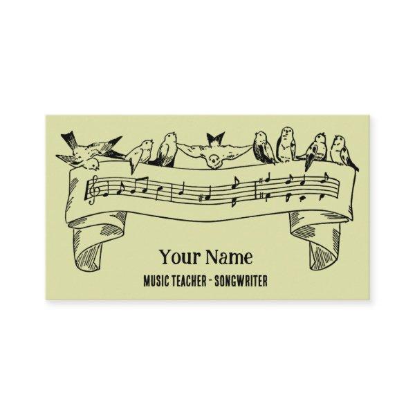 Vintage Line Art Birds Music Notes Customized