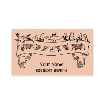 Vintage Line Art Birds Music Notes Customized