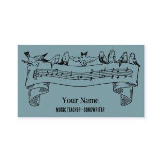 Vintage Line Art Birds Music Notes Customized