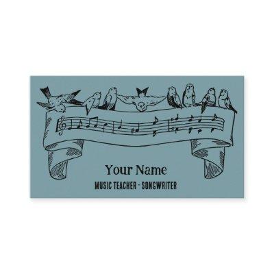 Vintage Line Art Birds Music Notes Customized
