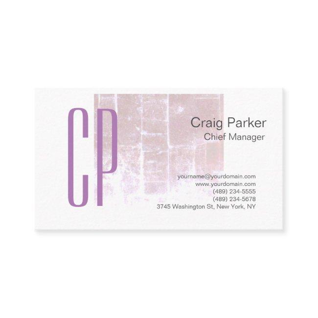 Vintage Look Monogram Professional Plain Simple