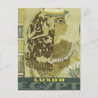 Vintage Luxor Egypt Travel Advertisement Postcard
