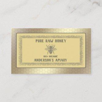 Vintage Luxury gold bee honey/apiary/bee farm