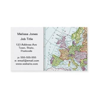 Vintage map of Europe colorful pastels