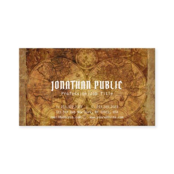 Vintage Map Old Look Professional Extra Thick Luxe
