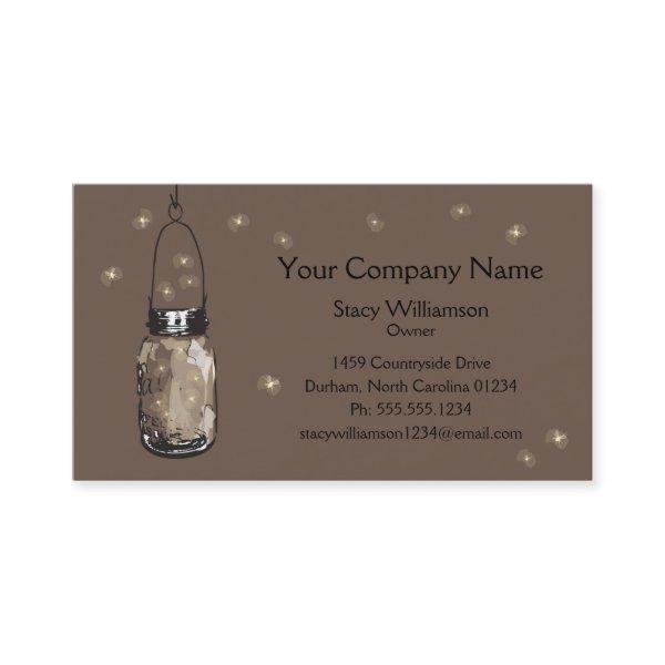 Vintage Mason Jar & Fireflies Save the Date