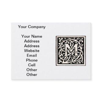 Vintage Monogram M Art Nouveau Letter