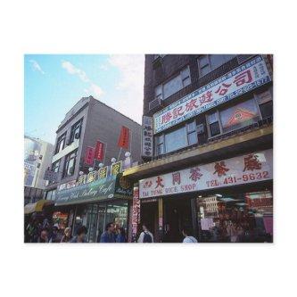 Vintage New York City Chinatown Canal Street Shops Postcard