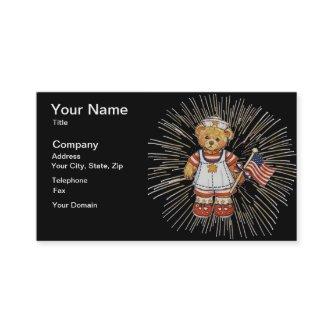 Vintage Nurse Bear with Modern White Fireworks
