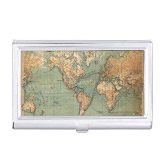 Vintage Old Antique World Map  Case