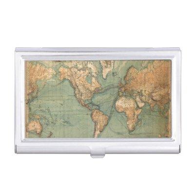 Vintage Old Antique World Map  Case