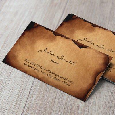 Vintage Old Burned Paper Pastor