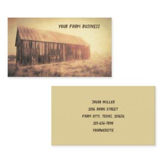 Vintage Old Rustic Brown Barn In Field Sunrise Art