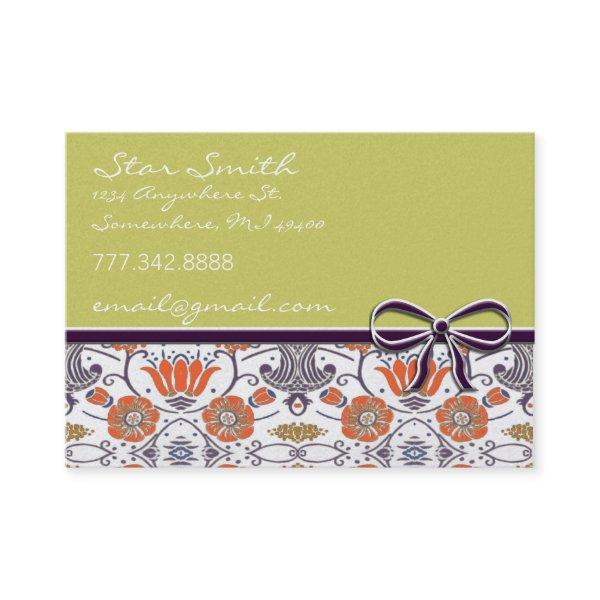 Vintage Orange and Purple Swirly Floral Pattern