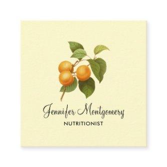 Vintage Orange Apricots Watercolor Drawing Square