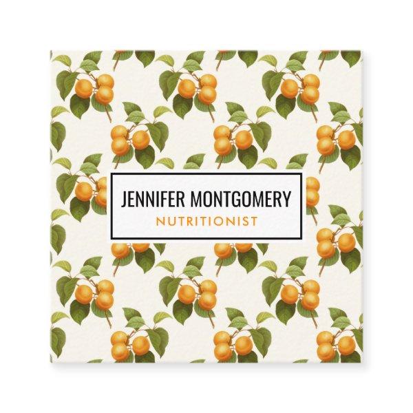 Vintage Orange Apricots Watercolor Pattern Square