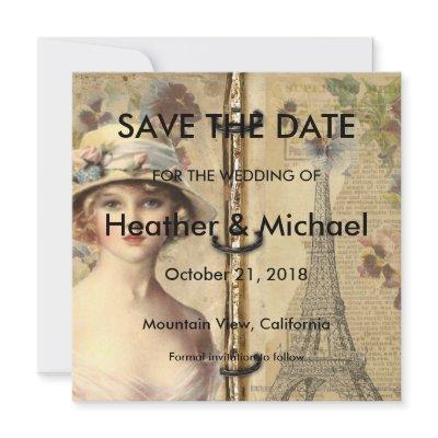 Vintage Paris Save the Date Wedding