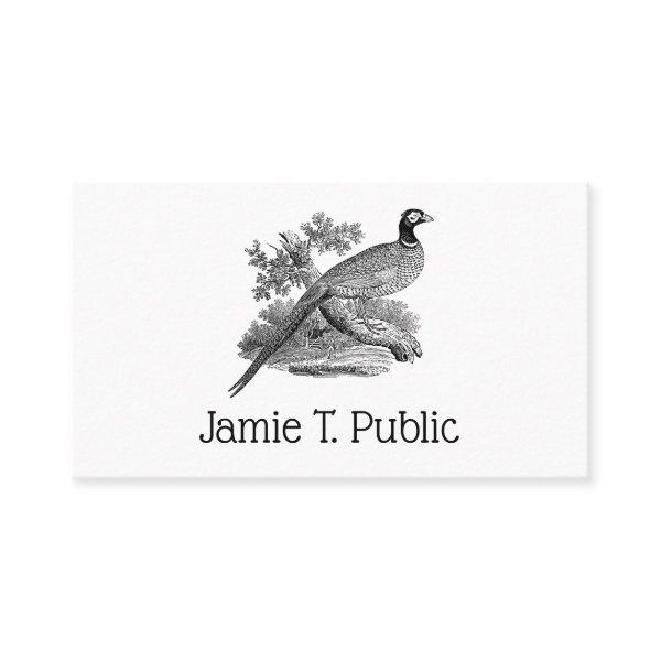 Vintage Pheasant Game Bird Drawing BW