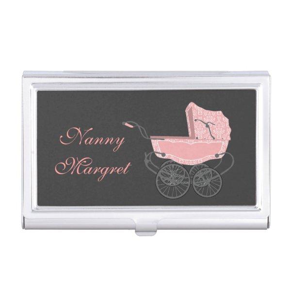 Vintage Pink Baby Pram  Holder