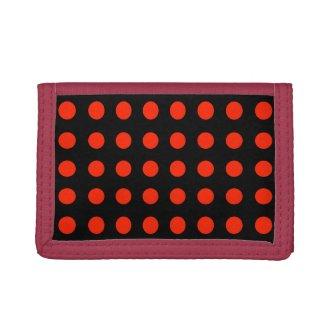 Vintage Polka Dots Black Red Color Retro Classical Trifold Wallet