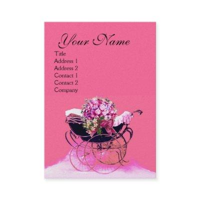 VINTAGE PRAM WITH FLOWERS  BABY SHOWER,pearl paper
