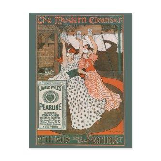 Vintage Product Label Art Pearline Modern Cleanser Postcard