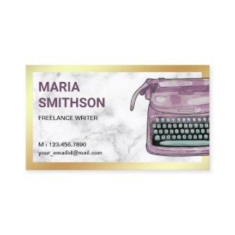 Vintage Purple Typewriter QR Code Writer Author