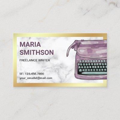 Vintage Purple Typewriter QR Code Writer Author
