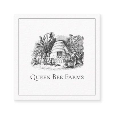 Vintage Queen Bee Hive Apiary Beekeeper Square