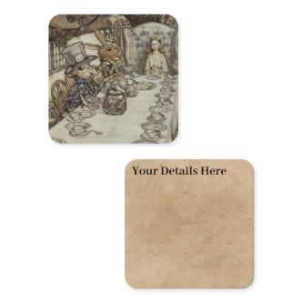 Vintage Rackham Mad Tea Party Alice in Wonderland Square