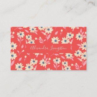 Vintage Red Country Farmhouse Floral Modern Small