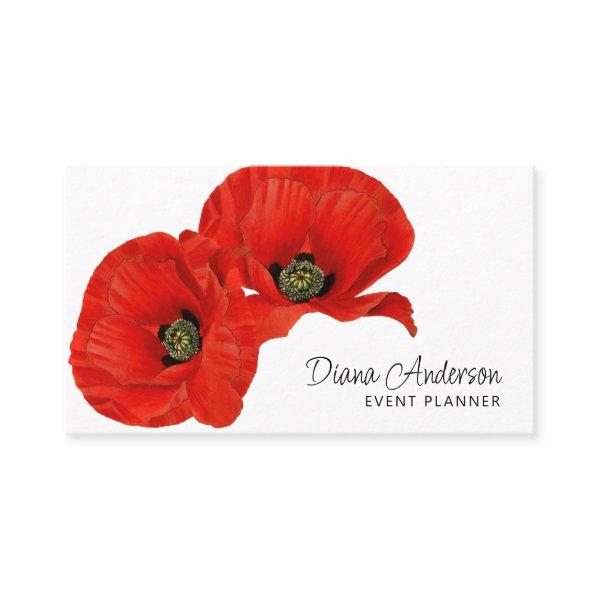 Vintage Red Poppies Botanical