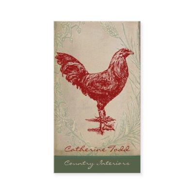 Vintage Red Rooster Shabby Chic Interior Design