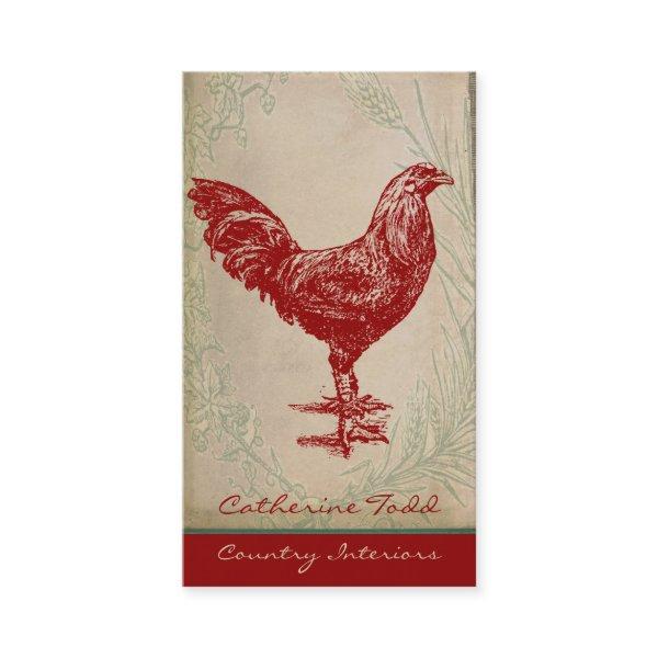 Vintage Red Rooster Shabby Chic Interior Design