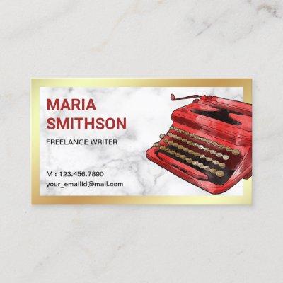 Vintage Red Typewriter QR Code Writer Author