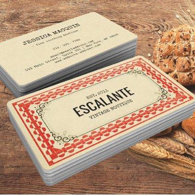 Vintage Retro Border Beige Brown Red Textured