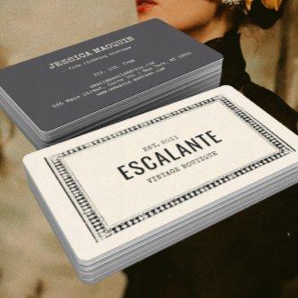Vintage Retro Elegant Black Border Beige