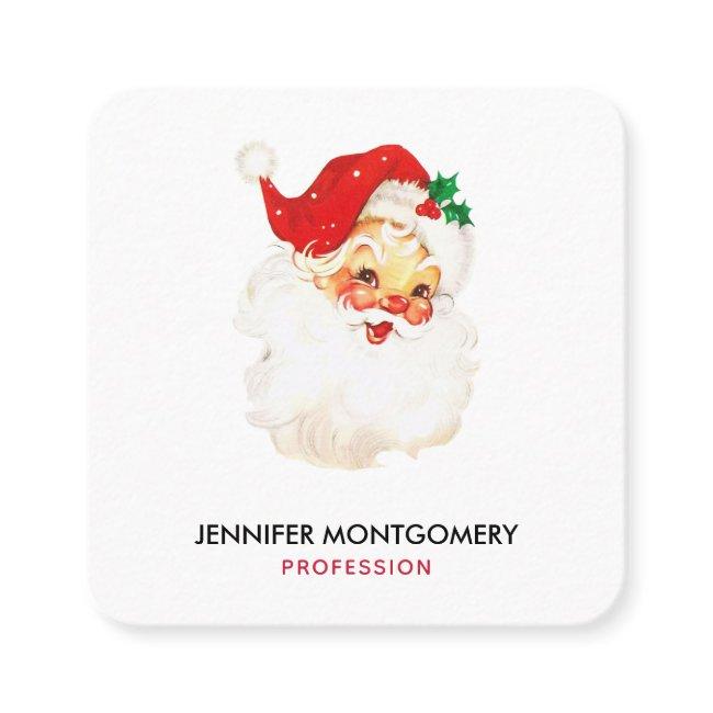 Vintage Retro Jolly Old Santa Claus Christmas Square