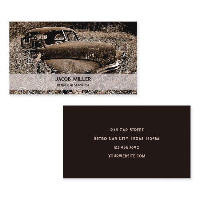 Vintage Retro Rustic Brown Classic Car