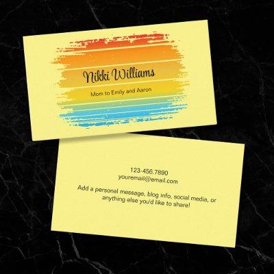 Vintage Retro Sunset Vibes Grunge Yellow Calling Card