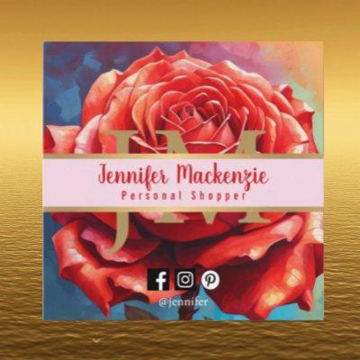 Vintage Rose AI Generated Floral Design Square